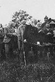 Sparling cutting the first sod 1928